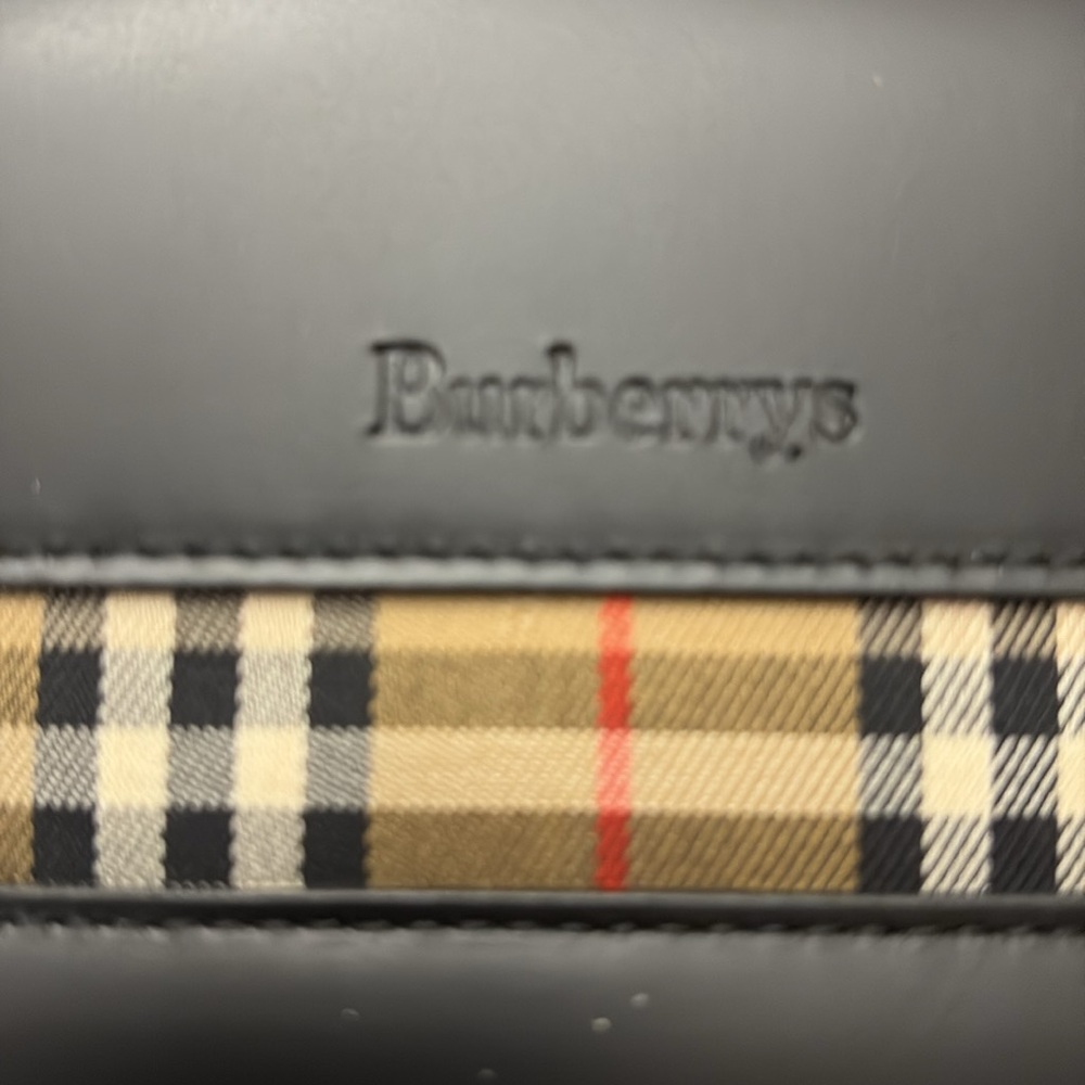 Burberry Black Leather Briefcase medium size with Signature Check - Picture 12 of 16